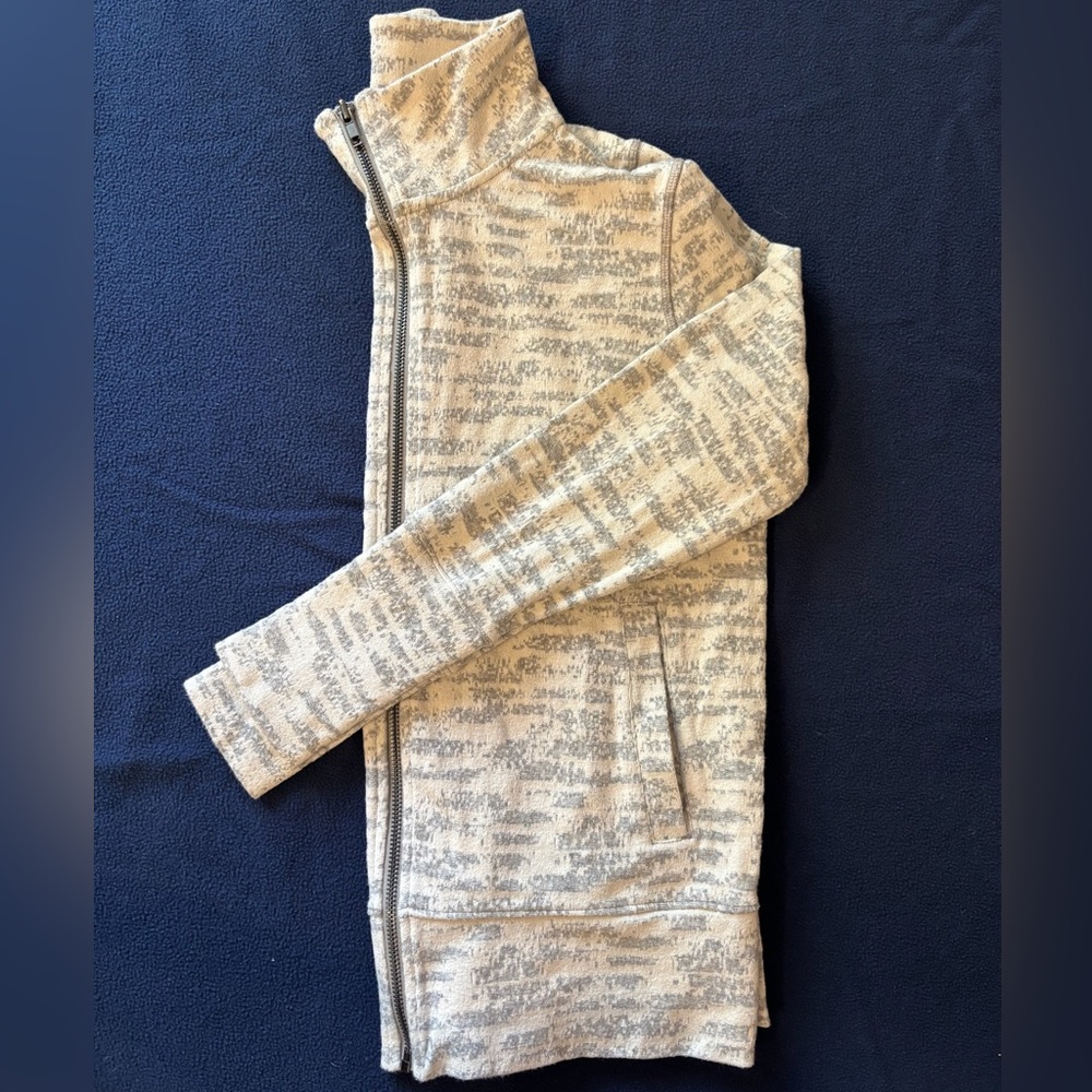 Cream Combo Zipper Jacket